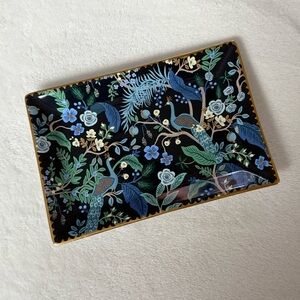 NWT Rifle Paper Co. Peacock & Floral Decorative Tray . Jewelry Tray